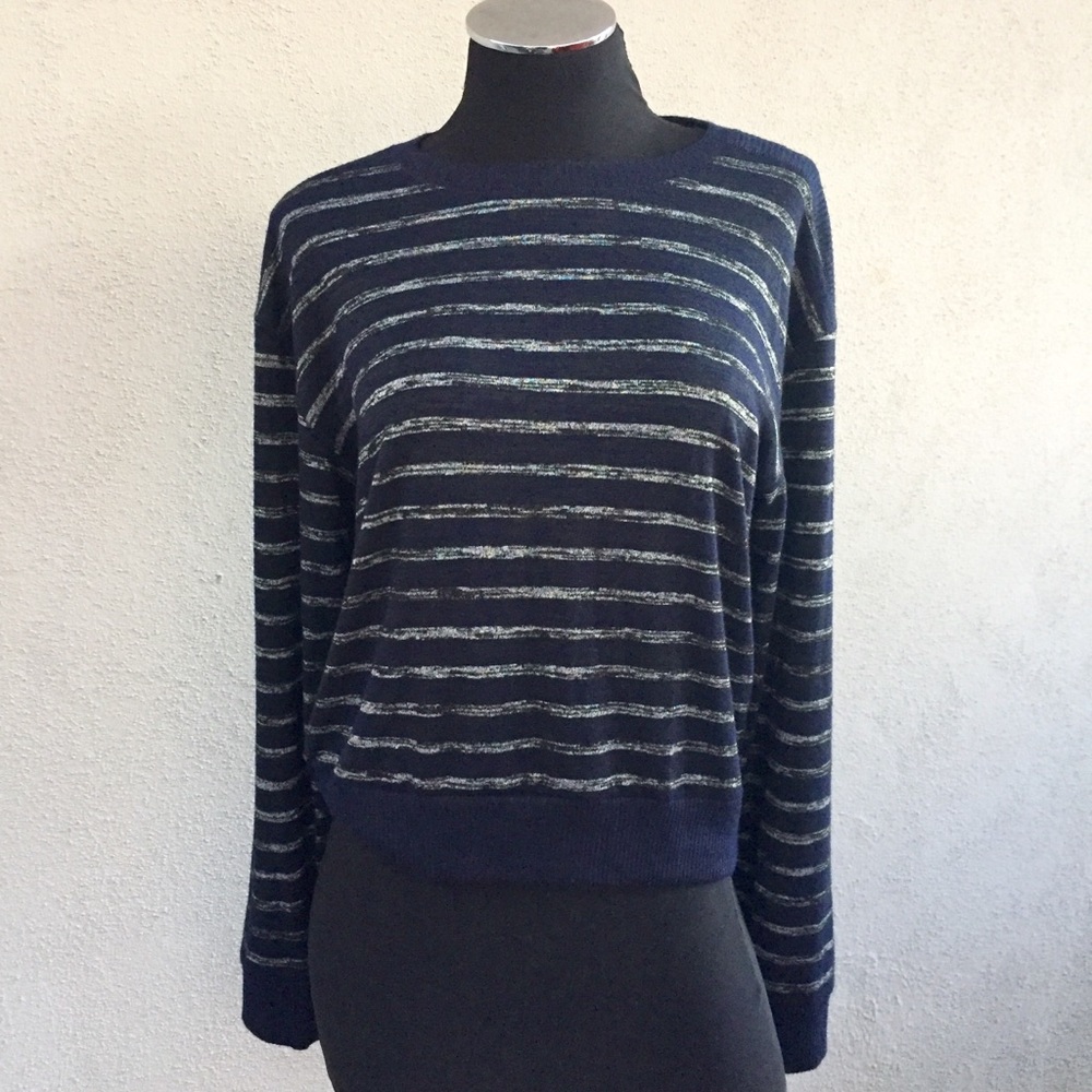 Rag & Bone Navy Striped Sweater L